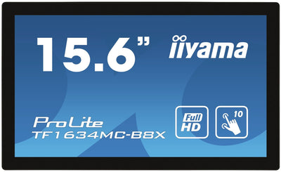 iiyama ProLite TF1634MC-B8X Monitor PC 39,6 cm (15.6") 1920 x 1080 Pixel Full HD LED Touch screen Multi utente Nero [TF1634MC-B8X]