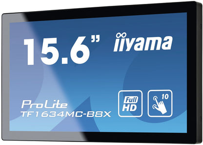 iiyama ProLite TF1634MC-B8X Monitor PC 39,6 cm (15.6") 1920 x 1080 Pixel Full HD LED Touch screen Multi utente Nero [TF1634MC-B8X]