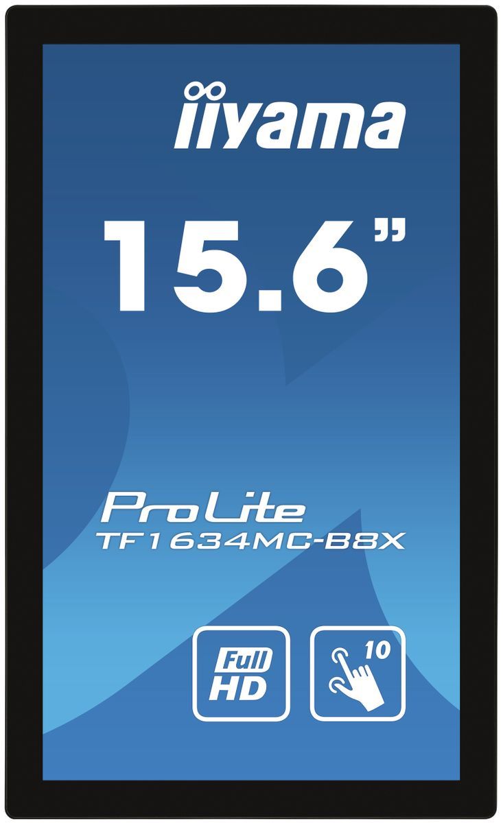 iiyama ProLite TF1634MC-B8X Monitor PC 39,6 cm (15.6") 1920 x 1080 Pixel Full HD LED Touch screen Multi utente Nero [TF1634MC-B8X]