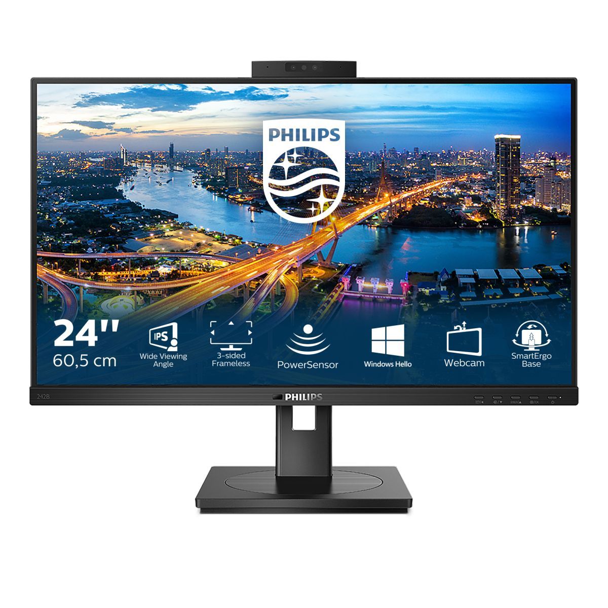 Philips B Line 242B1H/00 Monitor PC 60,5 cm (23.8") 1920 x 1080 Pixel Full HD LED Nero [242B1H/00]