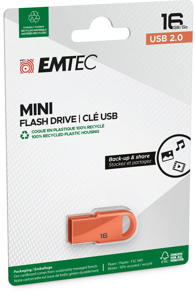 Emtec D250 Mini unità flash USB 16 GB USB tipo A 2.0 [ECMMD16GD252]