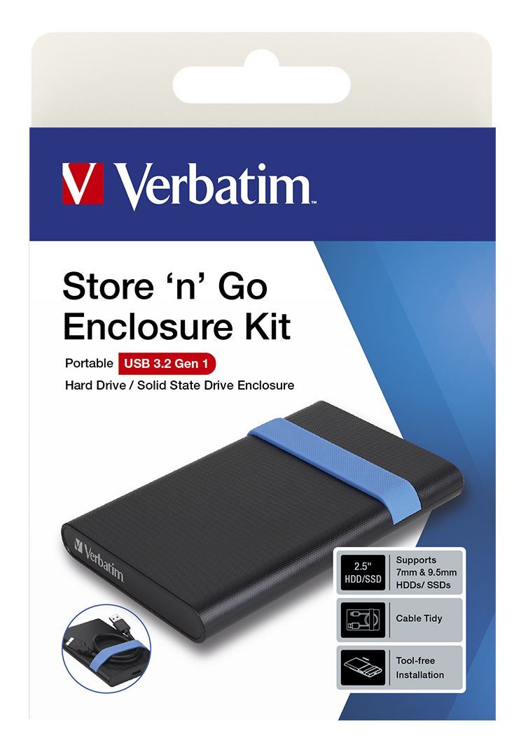 Verbatim Store'N'Go Enclosure Kit Box esterno HDD/SSD Nero, Blu 2.5" [53106]