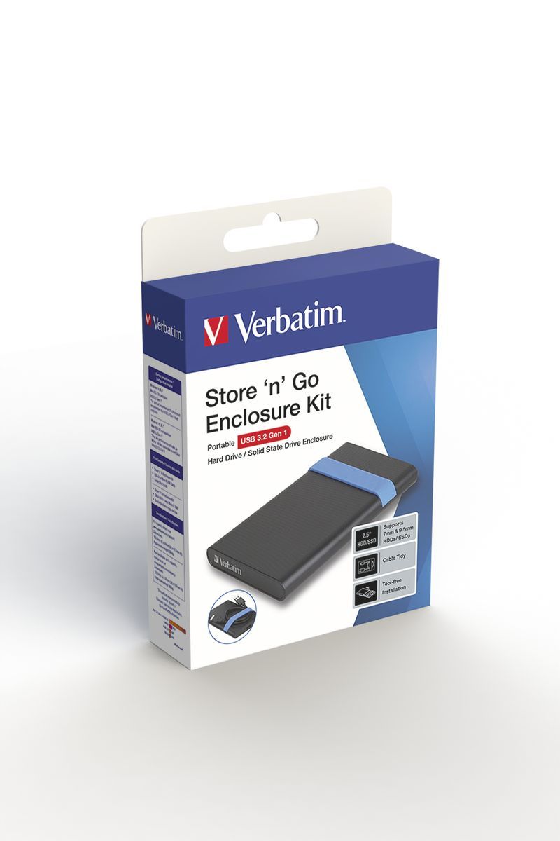 Verbatim Store'N'Go Enclosure Kit Box esterno HDD/SSD Nero, Blu 2.5" [53106]
