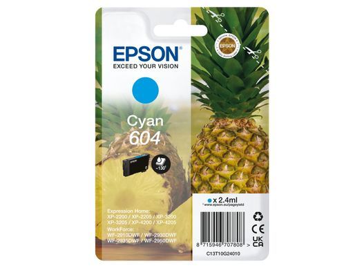 Epson 604 cartuccia d'inchiostro 1 pz Originale Resa standard Ciano [C13T10G24010]