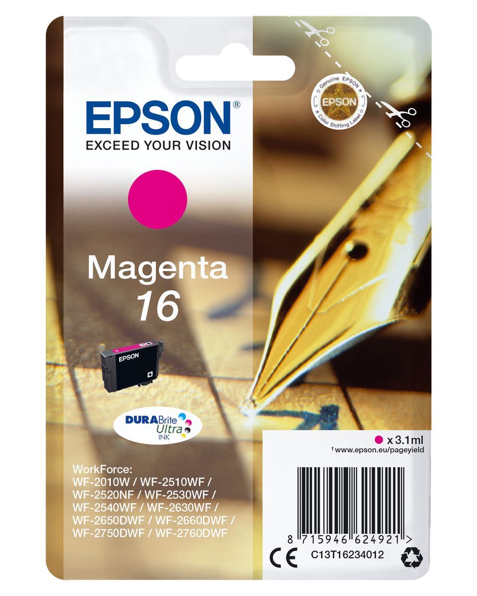 Epson Pen and crossword Singlepack Magenta 16 DURABrite Ultra Ink [C13T16234012]