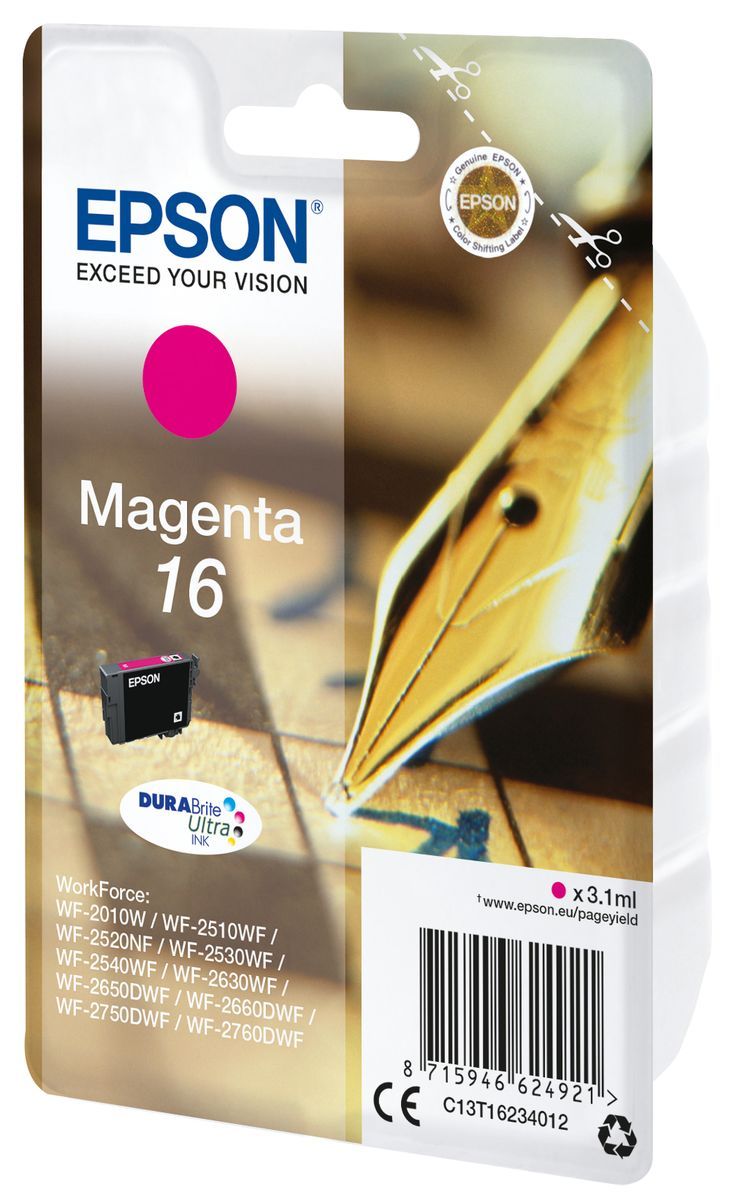 Epson Pen and crossword Singlepack Magenta 16 DURABrite Ultra Ink [C13T16234012]