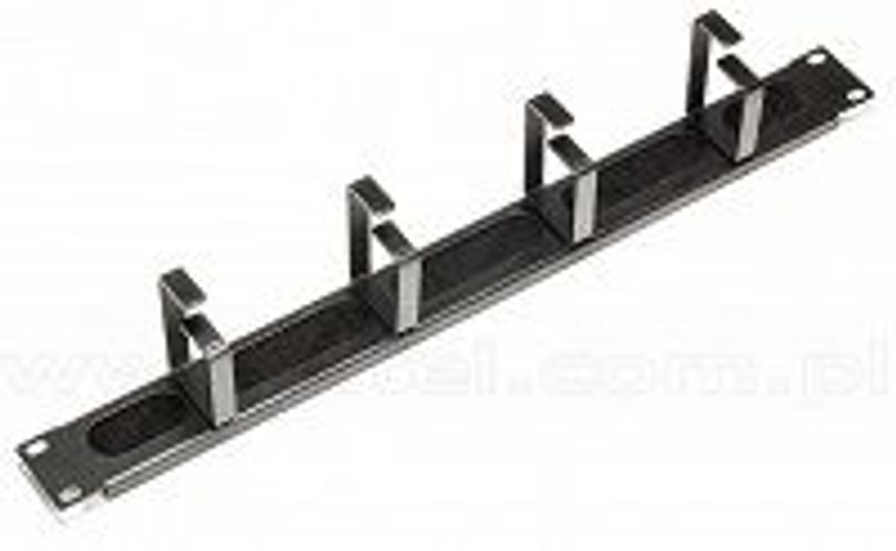 Pannello 19" passacavi 4 anelli forato con spazzola 1U [AT-03818]