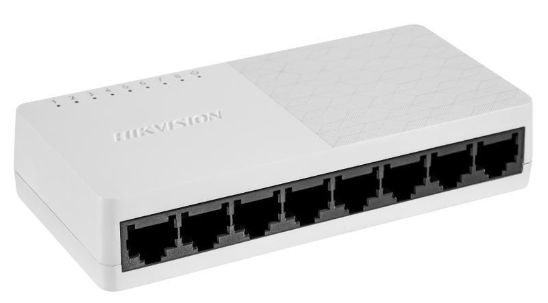 HIKVISION SWITCH L2, UNMANAGED, 8 10/100M RJ45 PORTS, DESKTOP PLASTIC SWITCH [DS-3E0108D-O]
