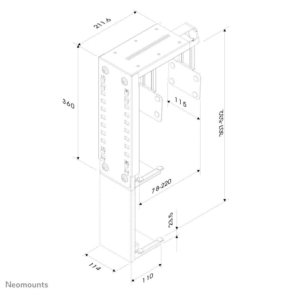 Neomounts CPU-D100BLACK Supporto per CPU - max 30 kg - universale [CPU-D100BLACK]