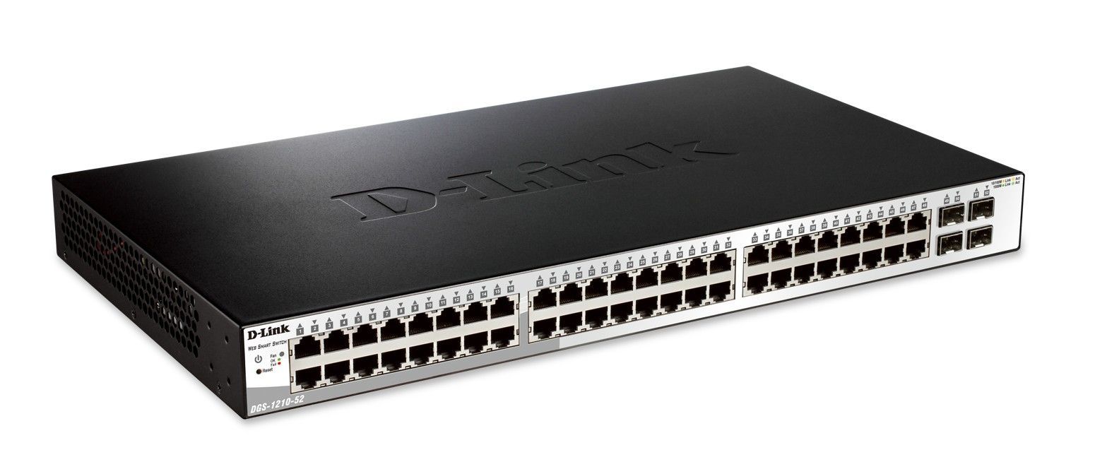 D-Link DGS-1210-52 switch di rete Gestito L2 Gigabit Ethernet (10/100/1000) 1U Nero [DGS-1210-52]