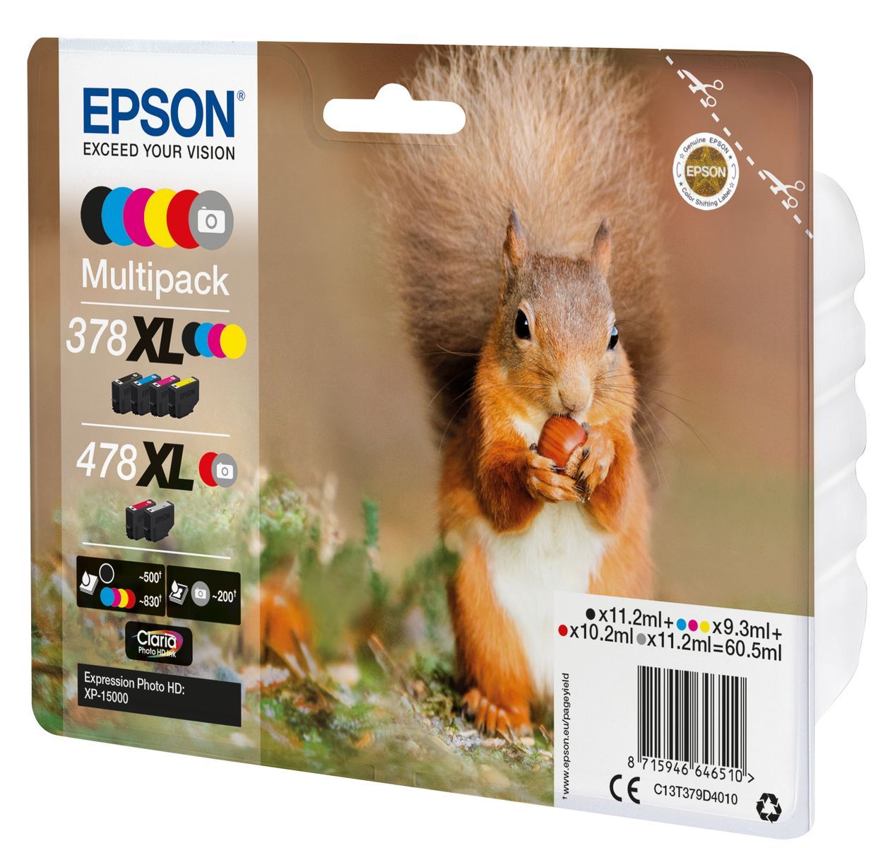 Epson Squirrel Multipack 6-colours 378XL / 478XL Claria Photo HD Ink [C13T379D4010]