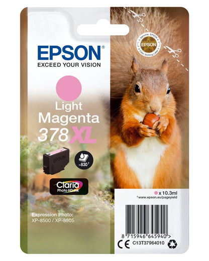 Epson Squirrel Singlepack Light Magenta 378XL Claria Photo HD Ink [C13T37964010]