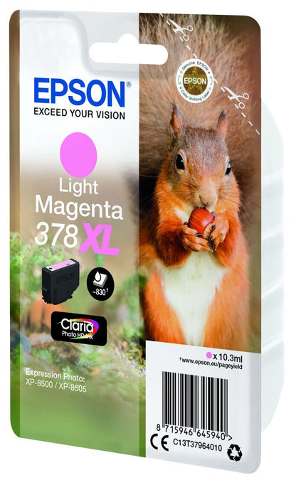 Epson Squirrel Singlepack Light Magenta 378XL Claria Photo HD Ink [C13T37964010]