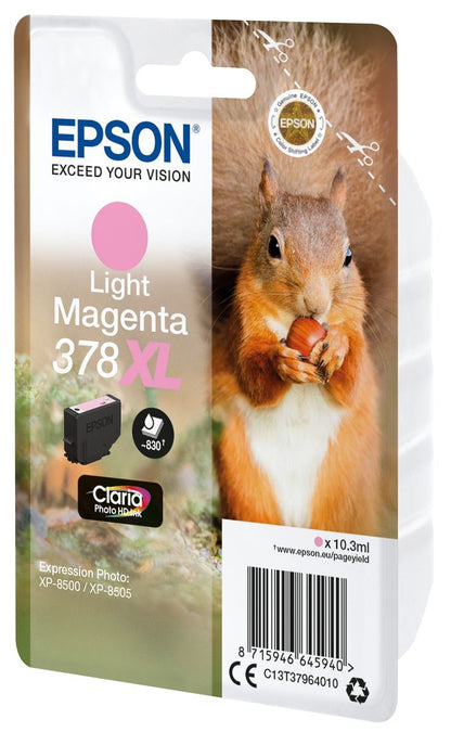 Epson Squirrel Singlepack Light Magenta 378XL Claria Photo HD Ink [C13T37964010]