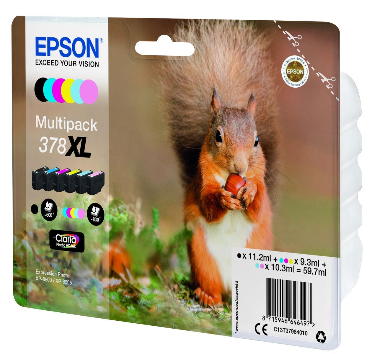 Epson Squirrel Multipack 6-colours 378XL Claria Photo HD Ink [C13T37984010]