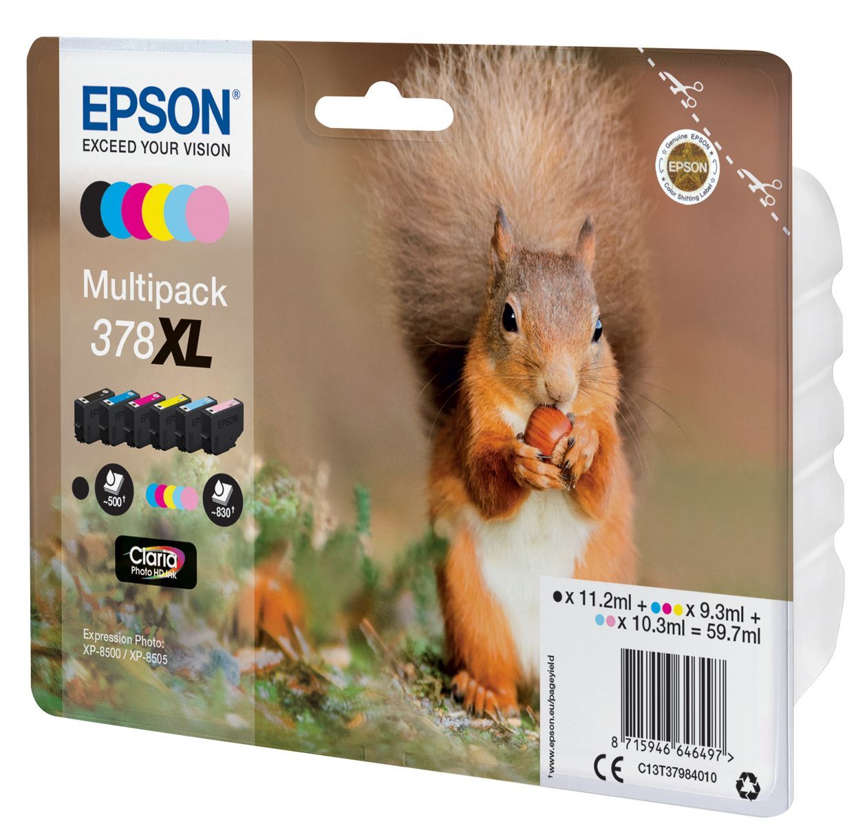 Epson Squirrel Multipack 6-colours 378XL Claria Photo HD Ink [C13T37984010]