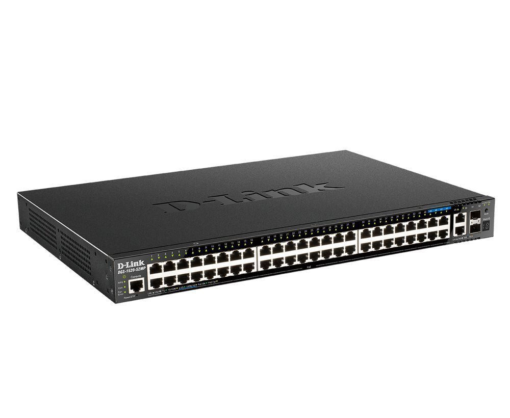 D-Link DGS-1520-52MP switch di rete Gestito L3 Gigabit Ethernet (10/100/1000) Supporto Power over Ethernet (PoE) 1U Nero [DGS-1520-52MP]