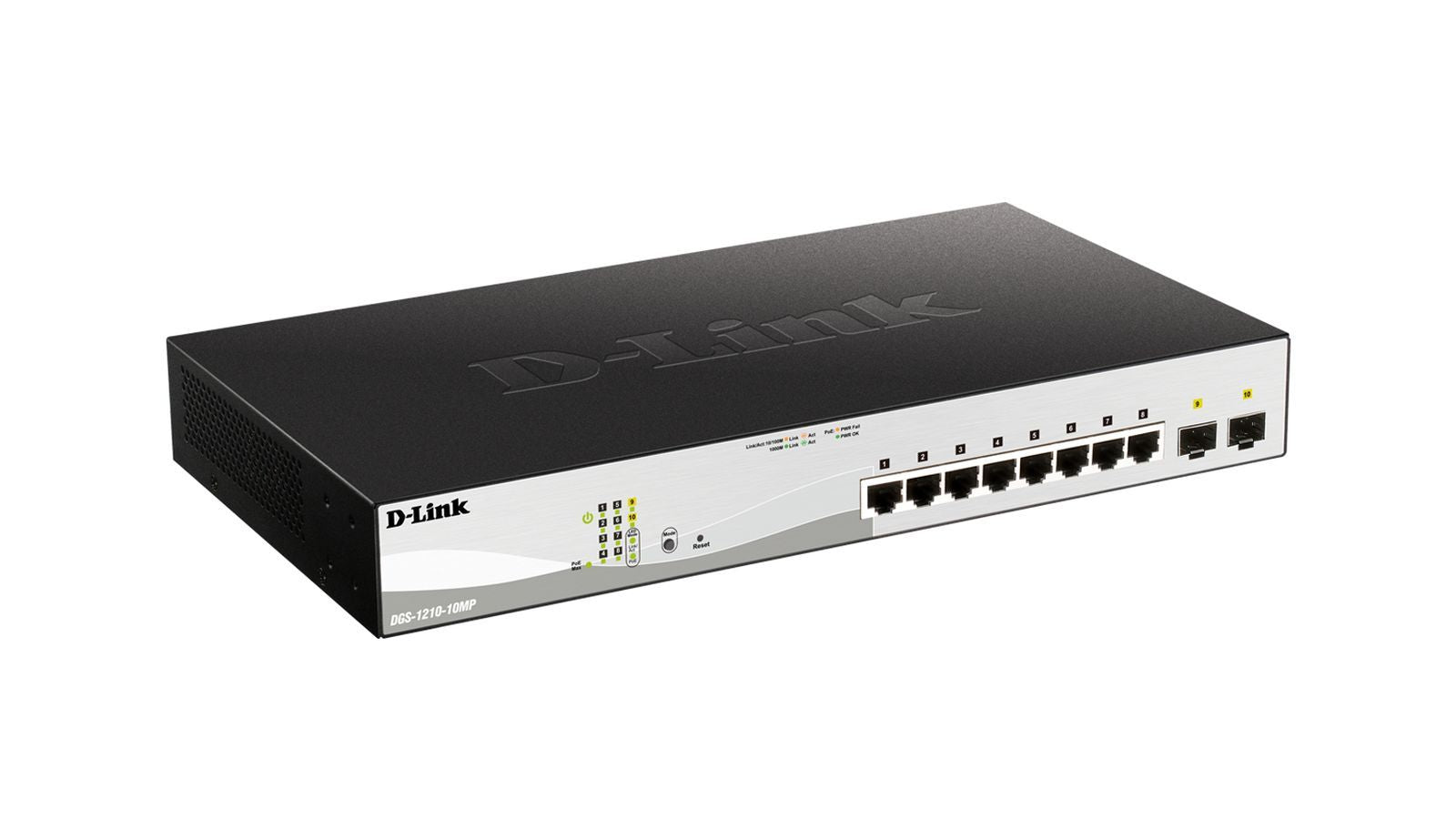 D-Link DGS-1210-10MP Gestito L2 Gigabit Ethernet (10/100/1000) Supporto Power over Ethernet (PoE) Nero, Grigio [DGS-1210-10MP]