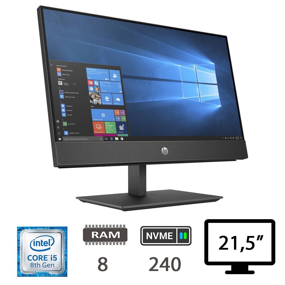 HP 600 G4 AIO 21,5 I5-8500/8/NVME240/W10P/2Y NOWEB [007658PCR-EU]