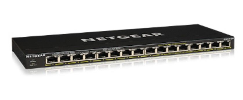 NETGEAR GS316P Non gestito Gigabit Ethernet (10/100/1000) Supporto Power over Ethernet (PoE) Nero [GS316P-100EUS]