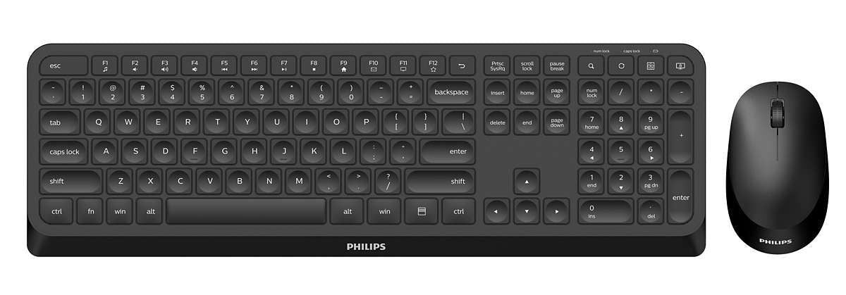 Philips 3000 series SPT6307B/34 tastiera Mouse incluso Casa RF Wireless Inglese US Nero [SPT6307B/34]