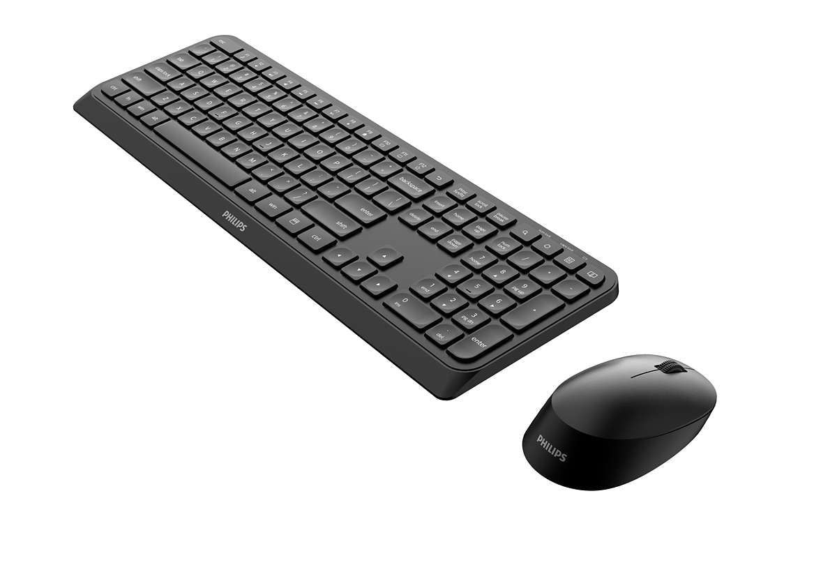 Philips Serie 3000 SPT6307B/34 tastiera Mouse incluso Casa RF Wireless Inglese US Nero [SPT6307B/34]