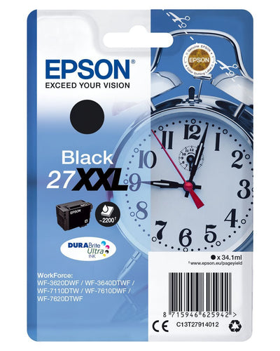 Epson Alarm clock Singlepack Black 27XXL DURABrite Ultra Ink [C13T27914012]