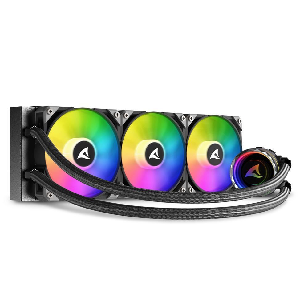 Sharkoon S90 RGB Case per computer, Processore Raffreddatore di liquidi tutto in uno 12 cm Nero 1 pz [S90RGB]