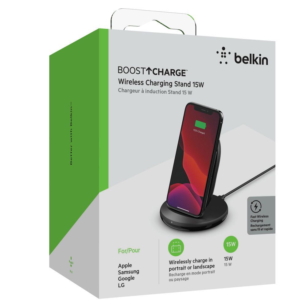 Belkin Boost Charge Smartphone Nero AC Carica wireless Ricarica rapida Interno [WIB002VFBK]