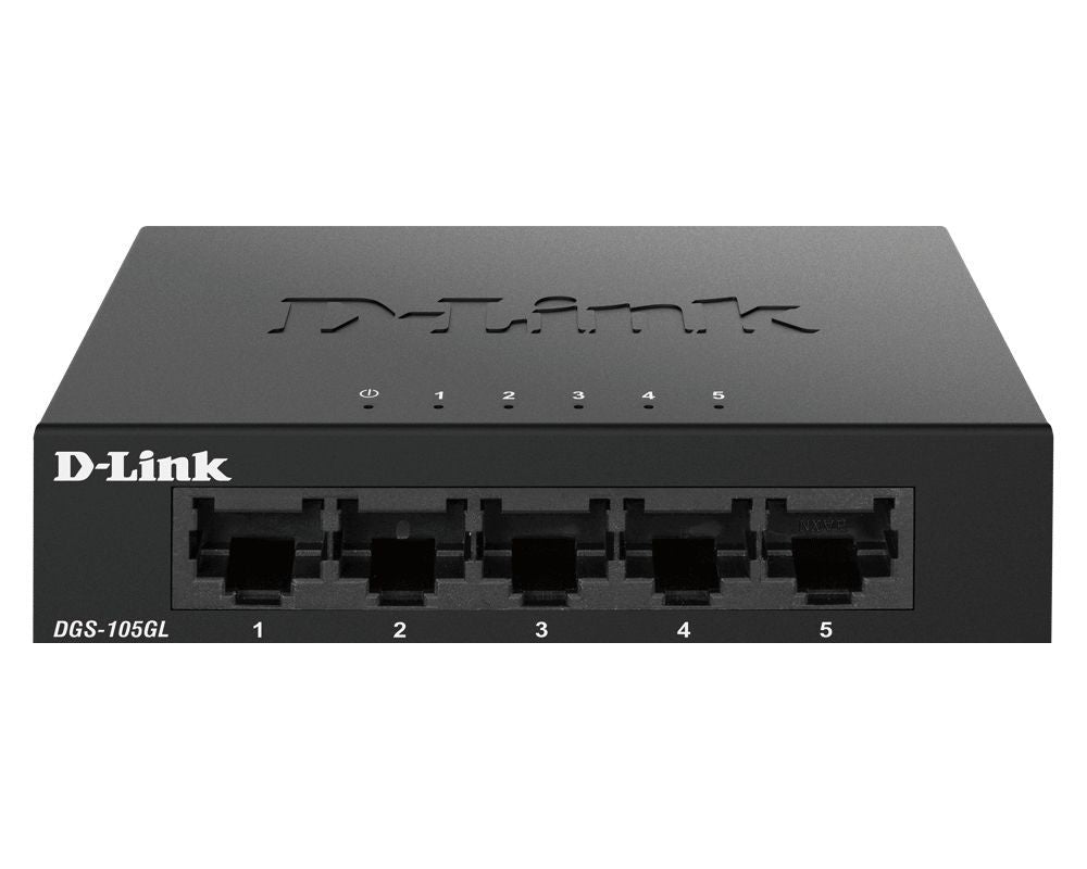 D-Link DGS-105GL switch di rete Non gestito Gigabit Ethernet (10/100/1000) Desktop Nero [DGS-105GL]