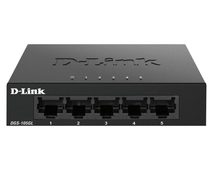 D-Link DGS-105GL switch di rete Non gestito Gigabit Ethernet (10/100/1000) Desktop Nero [DGS-105GL]