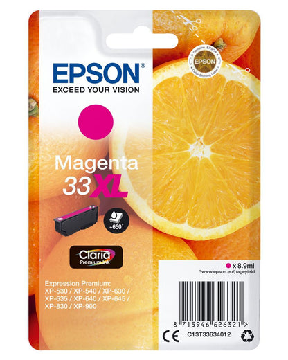 Epson Oranges Cartuccia Magenta T33XL Claria Premium [C13T33634012]
