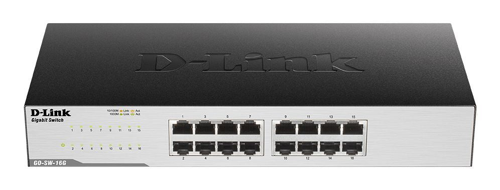 D-Link GO-SW-16G switch di rete Non gestito Gigabit Ethernet (10/100/1000) Nero [GO-SW-16G] - ITPartners
