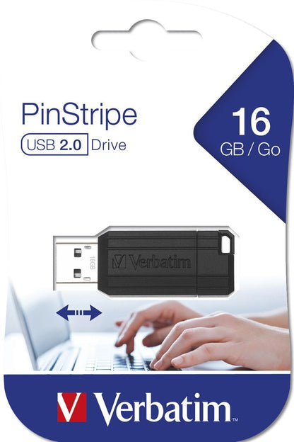 Verbatim PinStripe - Memoria USB da 16 GB - Nero [49063]