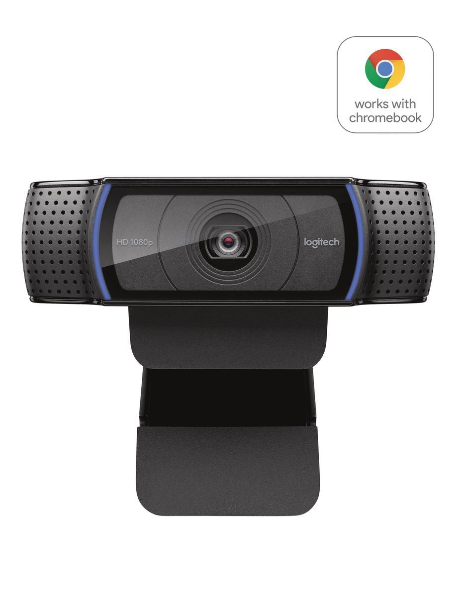 Logitech C920 HD Pro Webcam, Videochiamata Full HD 1080p/30fps, Audio Stereo Chiaro, Correzione Luce HD, Funziona con Skype, Zoom, FaceTime, Hangouts, PC/Mac/Laptop/Tablet/Chromebook - Nero [960-001055]