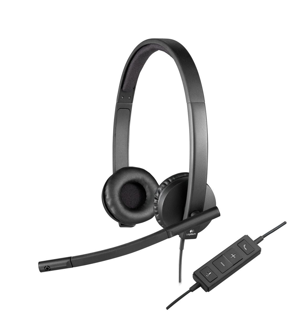 Logitech H570E Auricolare Cablato A Padiglione Ufficio USB tipo A Nero [981-000575]