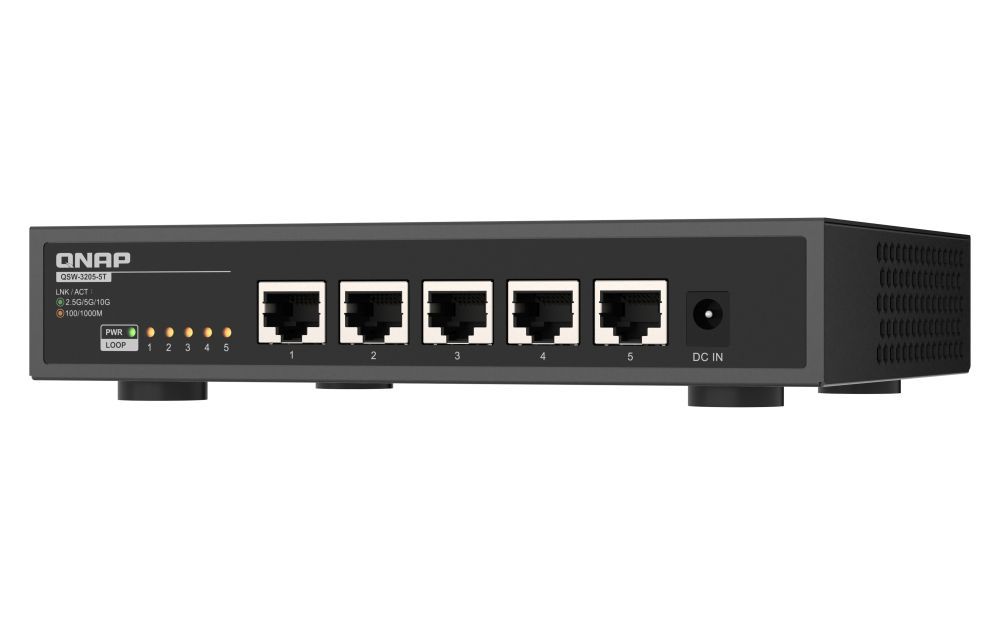 QNAP QSW-3205-5T switch di rete Non gestito 10G Ethernet (100/1000/10000) Desktop Nero [QSW-3205-5T]
