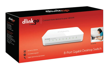 D-Link GO-SW-8G switch di rete Non gestito Bianco [GO-SW-8G]