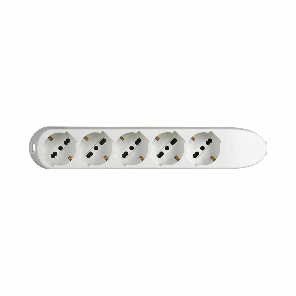 MULTIPRESA 5 SCHUKO/BIPASSO BIANCO [BT-3685D]