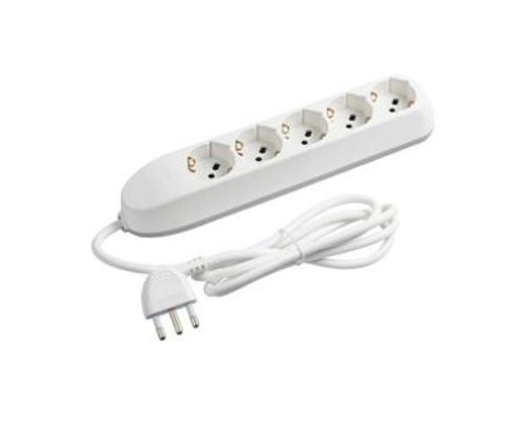 MULTIPRESA 5 SCHUKO/BIPASSO BIANCO [BT-3685D]