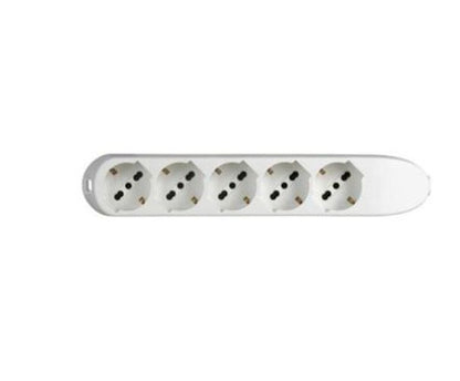 MULTIPRESA 5 SCHUKO/BIPASSO BIANCO [BT-3685D]