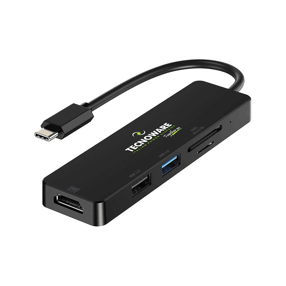Tecnoware FHUB17693 replicatore di porte e docking station per laptop USB 3.2 Gen 1 (3.1 Gen 1) Type-C Nero [FHUB17693]