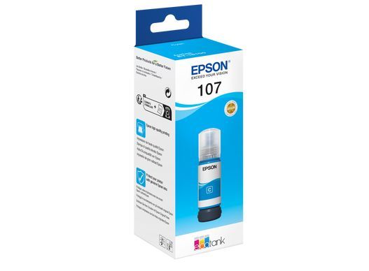 Epson Flacone di inchiostro Ciano 107 EcoTank [C13T09B240]