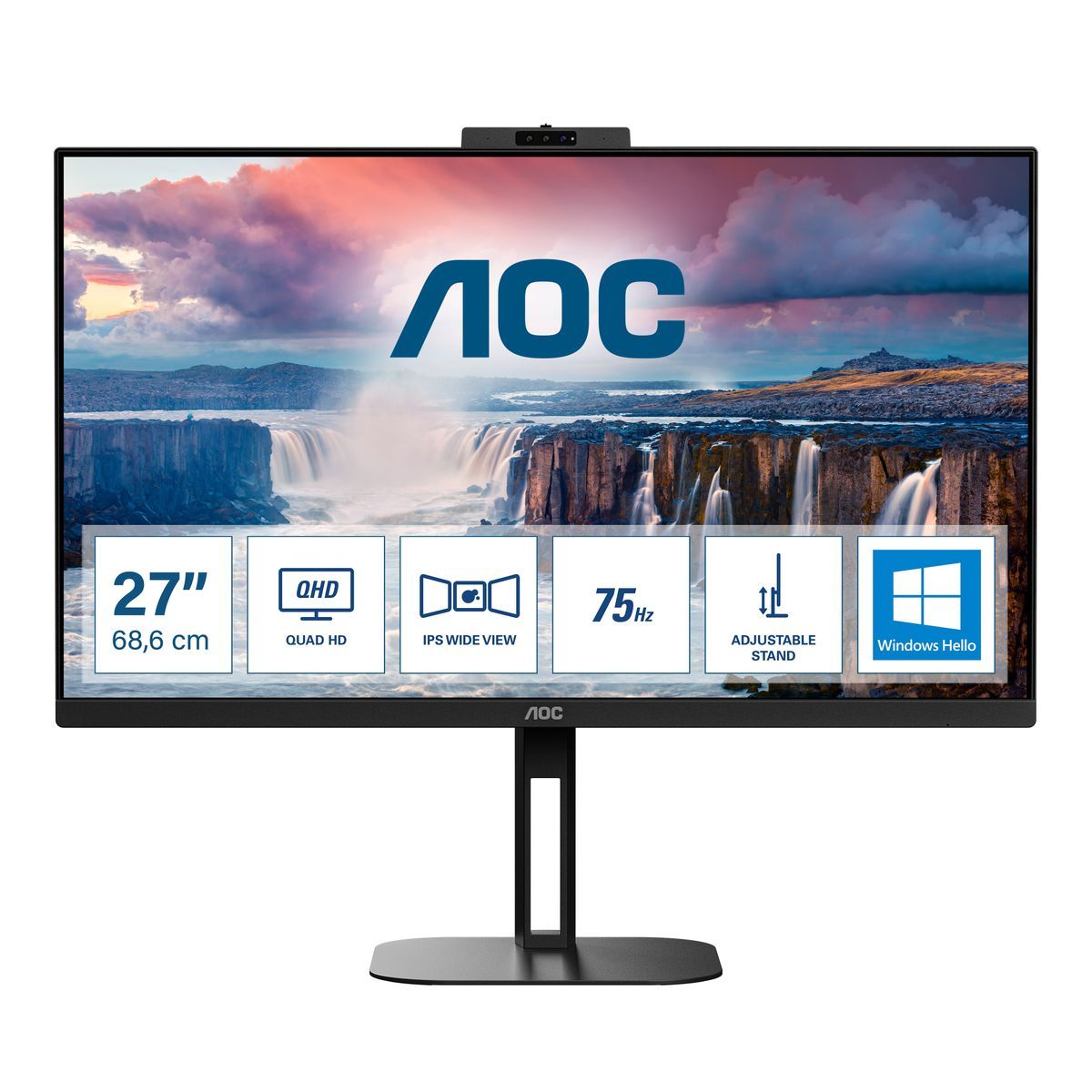 AOC V5 Q27V5CW/BK Monitor PC 68,6 cm (27") 2560 x 1440 Pixel Quad HD LED Nero [Q27V5CW/BK]