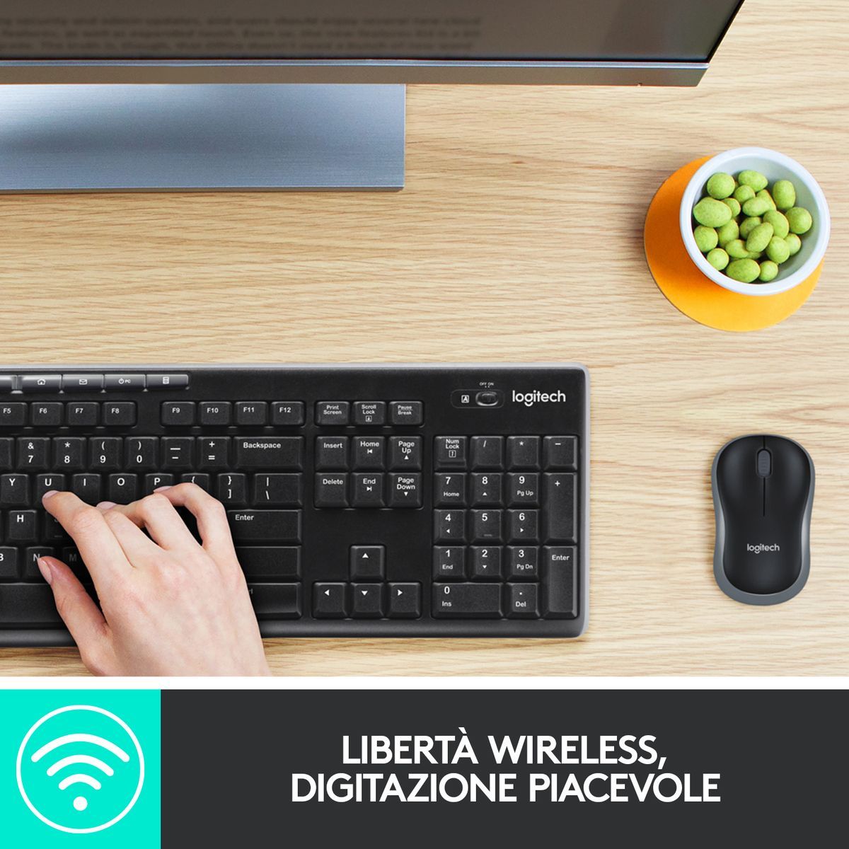 Logitech MK270 Combo Tastiera e Mouse Wireless [920-004512]