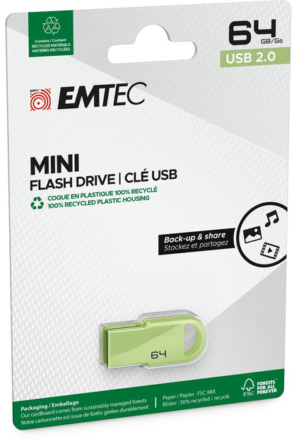 Emtec D250 Mini unità flash USB 64 GB USB tipo A 2.0 Nero [ECMMD64GD252]