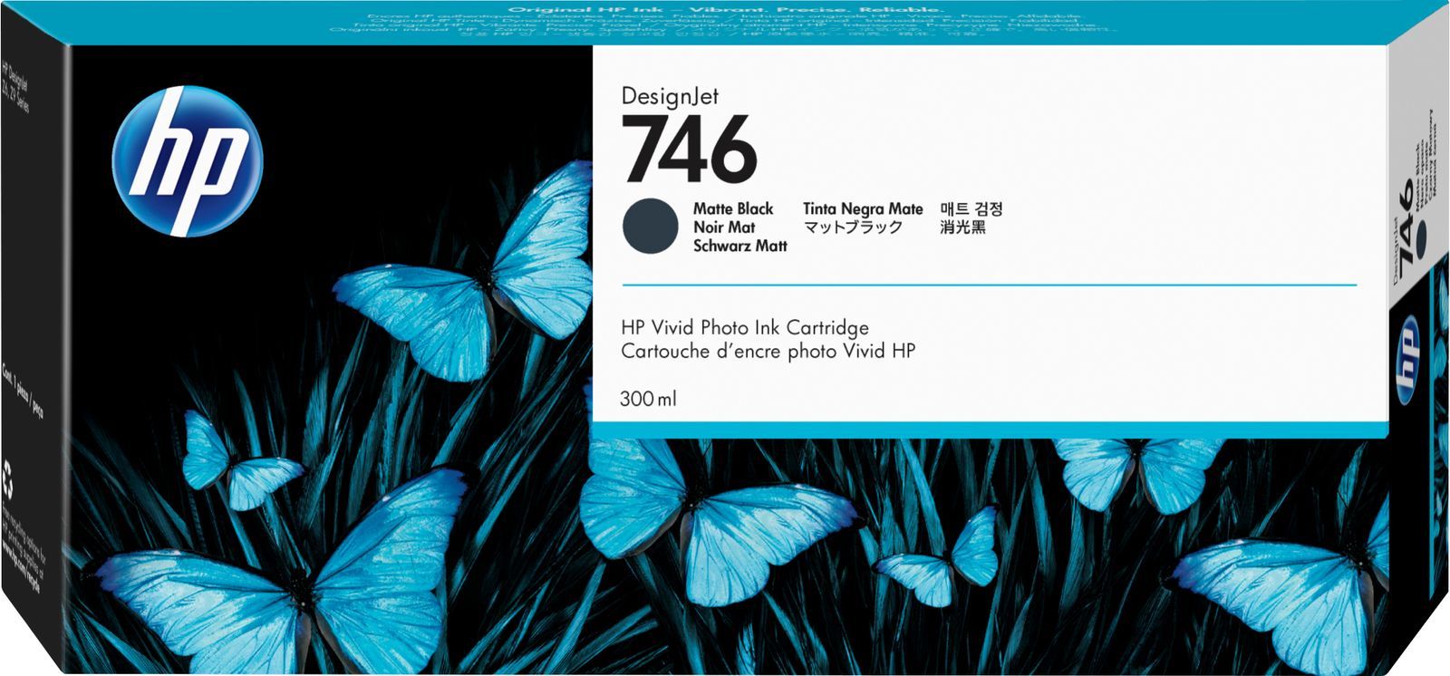 HP Cartuccia di inchiostro nero opaco DesignJet 746 da 300 ml [P2V83A]