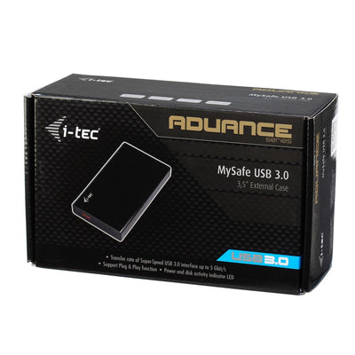 i-tec MYSAFE35U401 contenitore di unità di archiviazione Custodia per Disco Rigido (HDD) Nero, Metallico 3.5" [MYSAFE35U401]