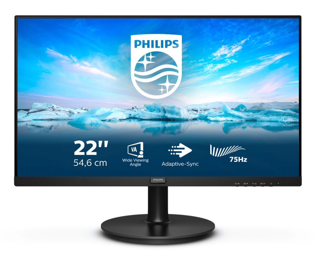 Philips V Line 222V8LA/00 Monitor PC 54,6 cm (21.5") 1920 x 1080 Pixel Full HD LCD Nero [222V8LA/00]