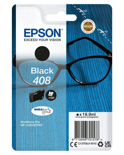 Epson Singlepack Black 408 DURABrite Ultra Ink [C13T09J14010]